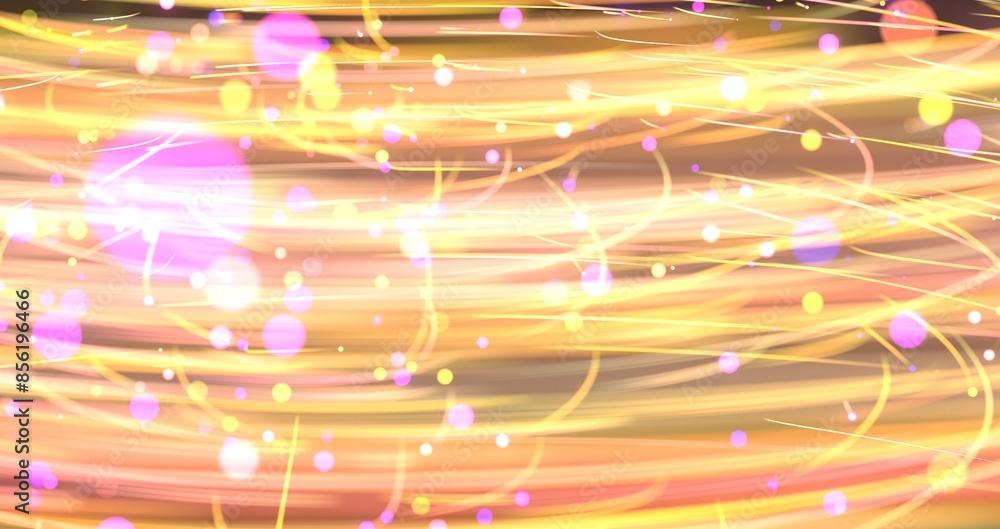 Poster Flying inside digital data tunnel. Futuristic abstract background with neon rays