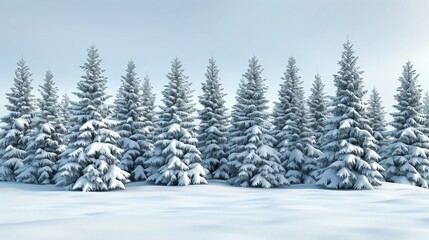 Fototapeta premium Snowy Forest Landscape.