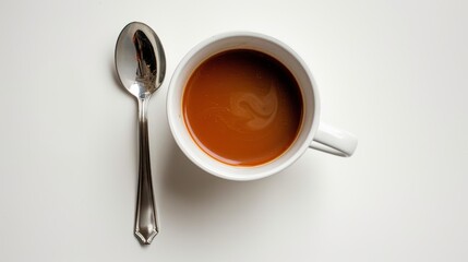 Morning Coffee Break on a White Background Generative AI