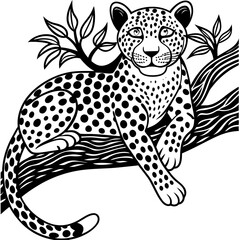 leopard on a branch