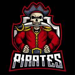 Illustration of Pirates mascot gaming logo design