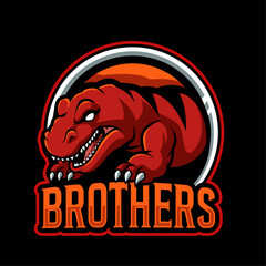 Vector illustration of trex mascot logo template for sport team and gaming team © Ilhustrator