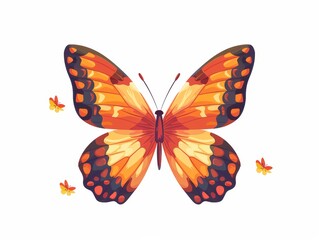 Obraz premium Delightful Butterfly in Flight on a Simple White Background Generative AI