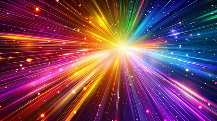 Naklejka premium Abstract colorful light speed background with streaks of lights and rays. 