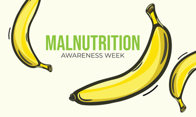 Malnutrition awareness week. background, banner, card, poster, template. Vector illustration.