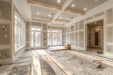 Industry new home construction interior drywall finish 