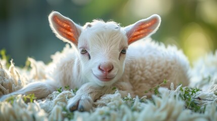 Portrait of a Newborn Lamb