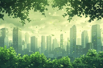 save the green planet, green cities future skyline,