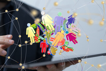 Global network. Blockchain. 3D illustration. Neural networks and artificial intelligence. Abstract