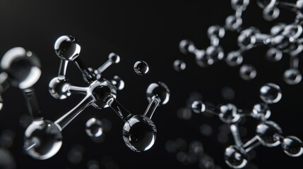 molecule in the style of an engraving on a black background 