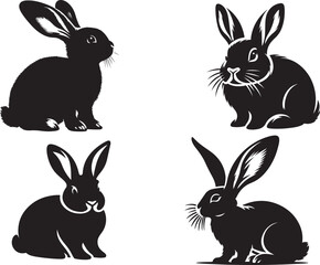 Bunny silhouette vector illustration.eps