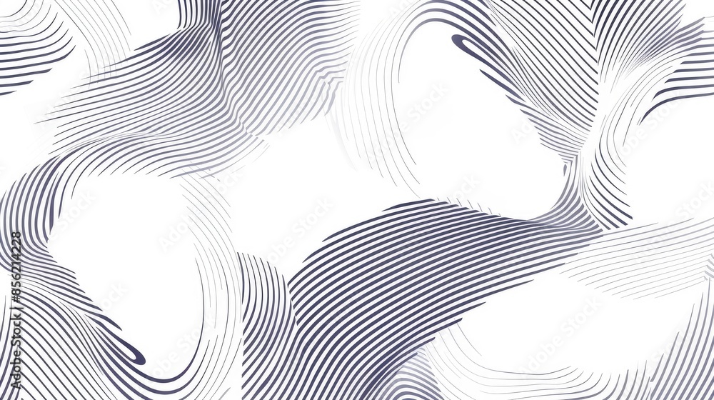 Poster Abstract striped shapes on a white background Geometric line pattern for web design cards posters fabrics and textiles Monochromatic graphic motif
