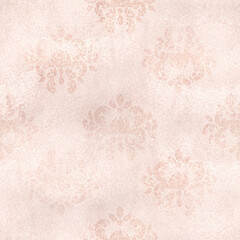 Seamless vintage pattern on beige background. Floral pattern for wallpapers, textile, vintage cards, scrapbooking paper. Hand-drawn watercolor illustration.