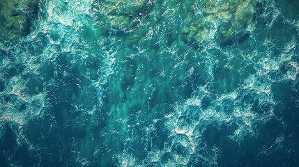 Obraz premium Top down view of the middle of the ocean from a high distance.