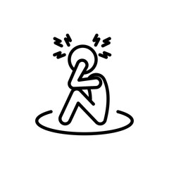 Anxiety or Stress Icon Ideal for Mental Health and Wellness Illustrations