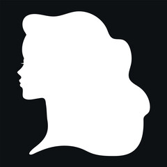 Abstract female profile silhouette. Woman profile silhouette. Vector illustration