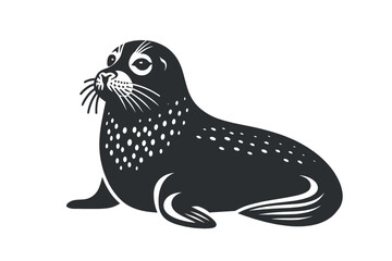 Cute seal. Vector isolated illustration on white background, cut out. Logo, emblem, icon