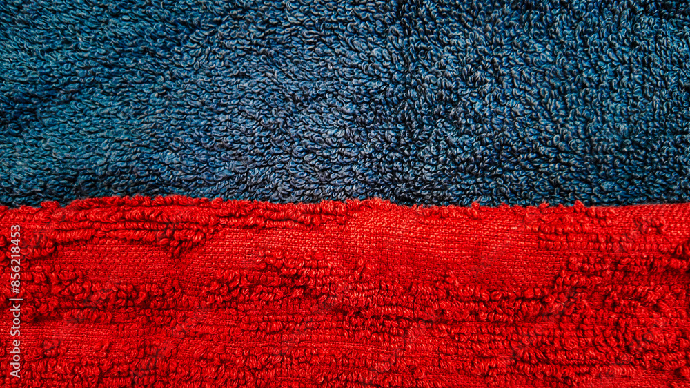 Wall mural blue red towel carpet surface texture background pattern