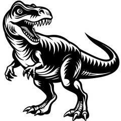 Tyrannosaurus dinosaur silhouette vector illustration
