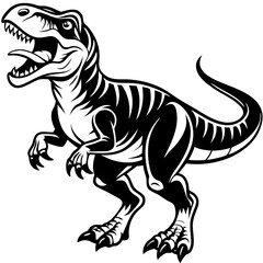Tyrannosaurus dinosaur silhouette vector illustration
