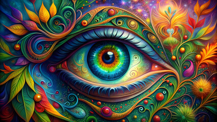 Colorful eye painting art