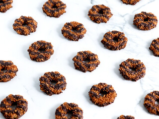 Girl Scout Cookies Samoa on Light Background