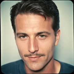 Fototapeta premium Close-up portrait of a man with a mustache