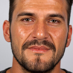 Fototapeta premium Close-up portrait of a man with a mustache