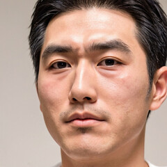 Obraz premium Close-up portrait of a man with black hair