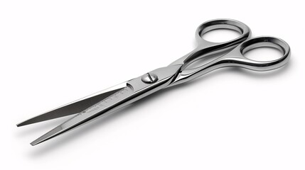 Obraz premium Stainless Steel Scissors on White Background - Sharp and Durable Cutting Tool for Home, Office, and Professional Use