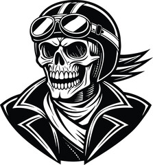 vintage-monochrome skull rider