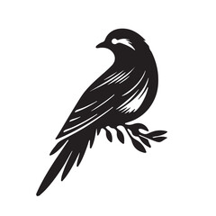 Bird Silhouette Vector Art illustration With White Background