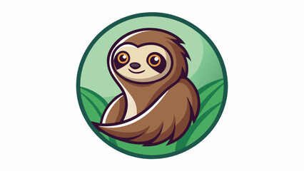 Effortless Charm Designing a Sloth Logo Icon Encircled for Memorable Branding