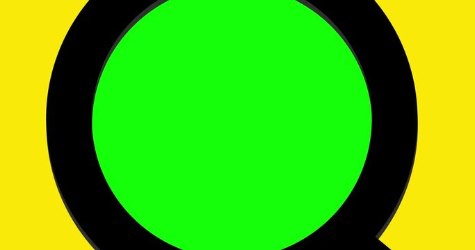 Magnifying glass wipe zoom transition greenbox on yellow. Good for making zoom.