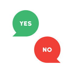 Yes and no speech bubble icons. Vector illustration