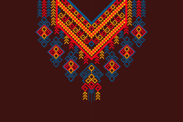 Decorative design for neckline Geometric shapes.