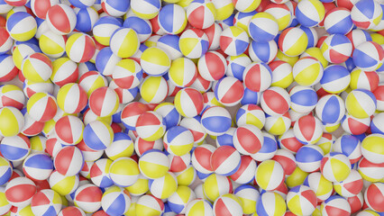 A horizontal frame filled entirely with beach balls, creating a seamless composition without any gaps.