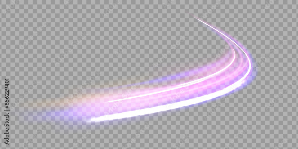 Poster Glowing bright swirl PNG of bright lines. Abstract light effect for game design and vector illustration.