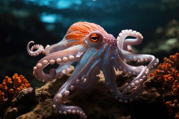 Night octopus dancing between cosmic corals., generative IA