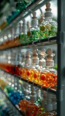 Innovative Graffiti Art of Space-Saving Baby Milk Bottle Drying Racks for Busy Parents with Realistic Effects, True Details, Natural Lighting, and Photographic Style