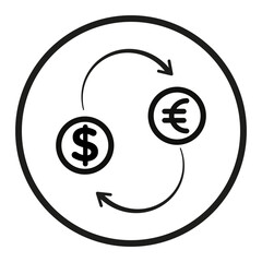 Foreign Currency Exchange Icon Perfect for Financial Services and Travel