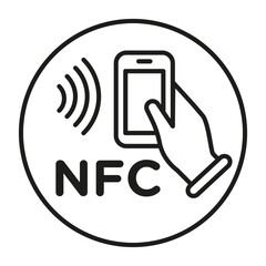 Contactless NFC Icon Ideal for Technology and Payment Systems