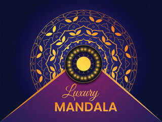 Vecatoe luxury mandala with abstract background, ystals color luxury mandala background with golden,