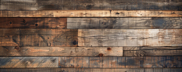 A rustic barn wood background with weathered planks in shades of brown and grey. Knots and grain patterns add character, evoking a sense of history and warmth.