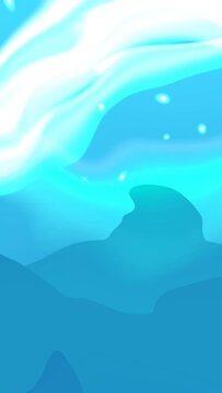 sea ​​water wave pattern animation background, abstract blue fluid motion graphic. vertical ratio video
