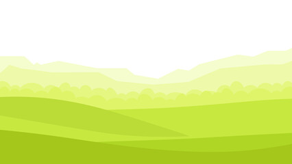 Green fields morning spring landscape