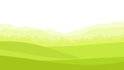 Green fields morning spring landscape