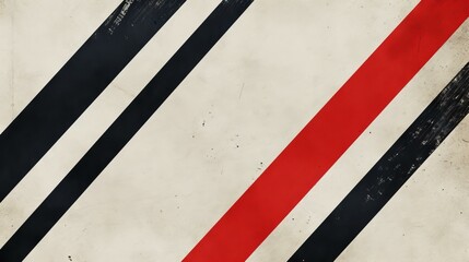 Retro stripes background. Red, black, and white diagonal stripes on a distressed background, vintage graphic design element.