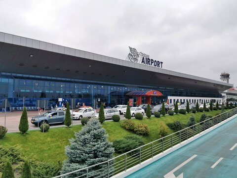 Chisinau, Moldova - October 19, 2019. International airport, front view.