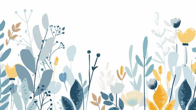 Sympathy Card with Scandinavian Doodle Art on White Background Generative AI